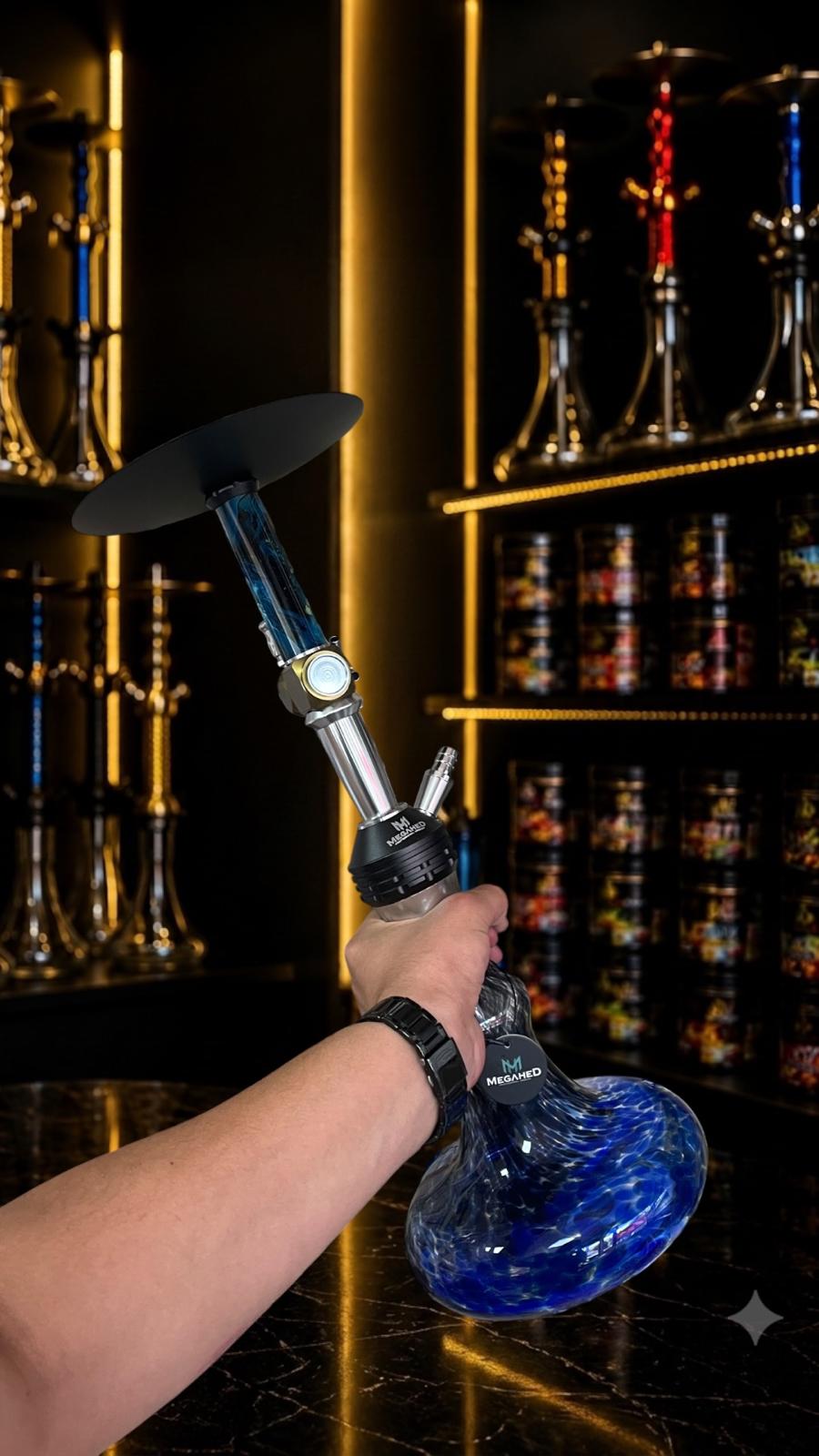 Ekonomik seri desenli cam gövdeli nargile takımı